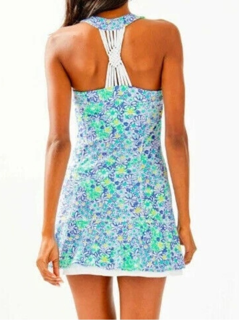 Lilly Pulitzer Sz M Luxletic Meryl Sean UPF 50+ Blue Haven Biancas LOVE Dress